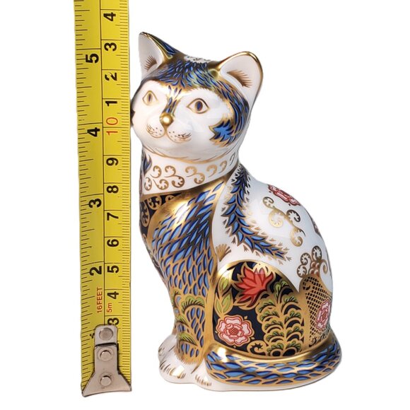 Royal Crown Derby “Fireside Cat” Paperweight Imari Figurine - Picture 8 of 11